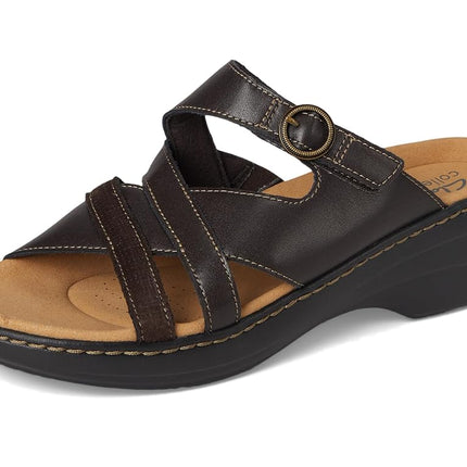 Clarks Women's Merliah Holly Slide Sandal, Dark Brown Leather, 9 UK