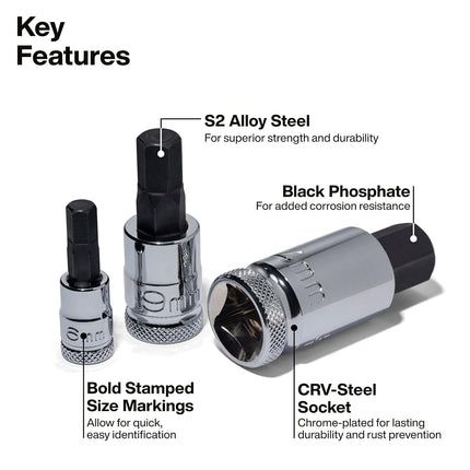 Klein Tools 65213HEXM Knurled Hex Bit Socket Set, 1/4, 3/8 and 1/2-Inch Drives, Premium Cr-V Steel, Metric Sizes 2 mm to 14 mm, MODbox Case, 13-Piece
