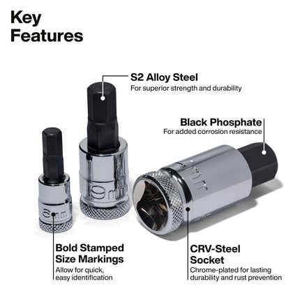 Klein Tools 65213HEXM Knurled Hex Bit Socket Set, 1/4, 3/8 and 1/2-Inch Drives, Premium Cr-V Steel, Metric Sizes 2 mm to 14 mm, MODbox Case, 13-Piece