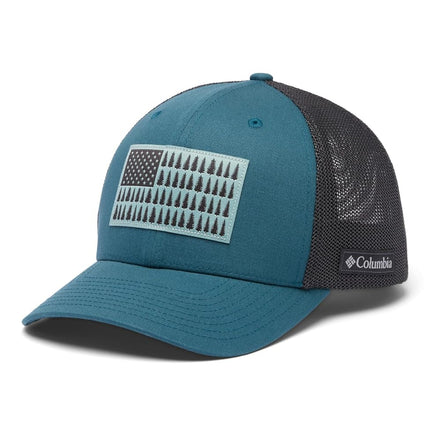 Columbia Sportswear PFG Mesh Ballcap, Everblue/Shark/Tree Flag, XXL