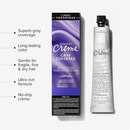 L'oreal Excellence Creme Permanent Hair Color, Light Ash Brown No.6.1, 1.74 Ounce