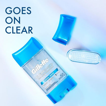 Gillette Antiperspirant & Deodorant for Men, Cool Wave Clear Gel, 3.8 Oz, Pack Of 4