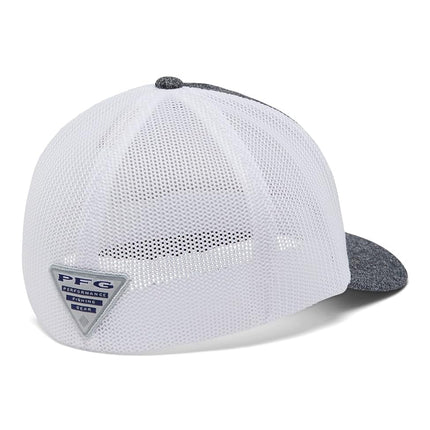 Columbia PFG Mesh Ball Cap-High, Grill Heather/White/US Fish Flag, S/M