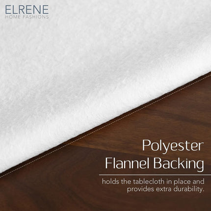 Elrene Home Fashions Monterey Linen Inspired Water- and Stain-Resistant Vinyl Tablecloth with Flannel Backing, 60 inches X 84 inches, Rectangle, Sage