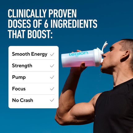 Legion Pulse Pre Workout Supplement - All Natural Nitric Oxide Preworkout Drink to Boost Energy & Endurance. Creatine Free, Naturally Sweetened & Flavored, Safe & Healthy. Grape, 21 Servings