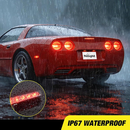 Nilight Third Brake Light Tail High Mount 3rd Stop Lights Smoked Lens Compatible with Chevy Corvette C5 1997 1998 1999 2000 2001 2002 2003 2004 Car Rear Center Cab Lamp