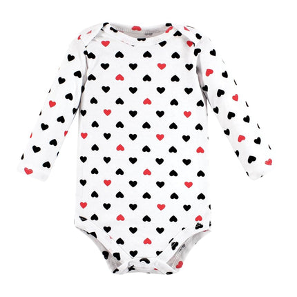 Hudson Baby unisex-baby Cotton Long-sleeve Bodysuits, Girl Daddy Red Black, 0-3 Months