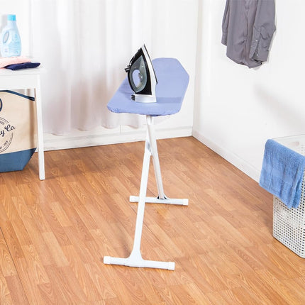 Table à repasser pleine grandeur; fabriquée aux États-Unis par Seymour Home Products (bleu uni) L'ensemble comprend la housse et le coussin | Planche à repasser avec pieds en T en acier réglables de la table jusqu'à 91 cm de haut