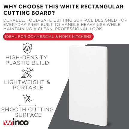 Winco Cutting Board, 6 by 10 by 1/2-Inch, White