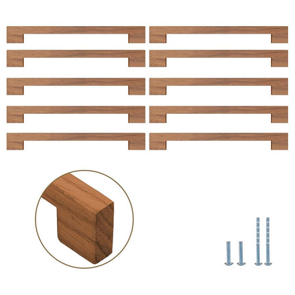 Evionlin Walnut Square 7-1/2in 10 pcs Wooden Drawer Pulls Handle pulls for cabinets Kitchen Cabinet Drawer pulls Cabinet Door Pull