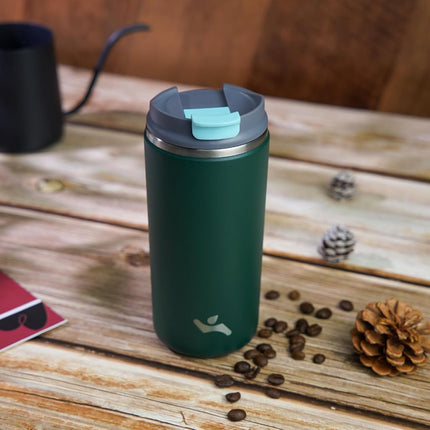 Konokyo Tumbler with Lid, 16 oz Travel Coffee Mug Double Wall Vacuum Stainless Steel Thermal Metal Cup Insulated Water Bottle,Dark Green