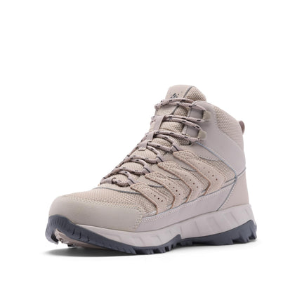 Columbia mens Strata Trail Mid Waterproof, Soft Taupe/Dark Grey, 7