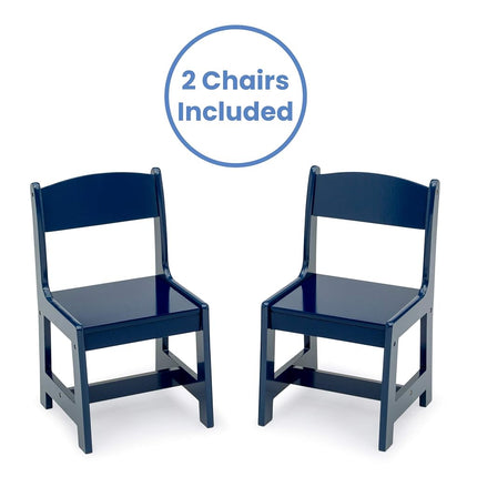 Delta Children Ma table et mes chaises pour enfants MySize (2 chaises incluses) – Idéales pour les activités créatives, l'heure du goûter, l'école à la maison, les devoirs et plus encore, Bleu