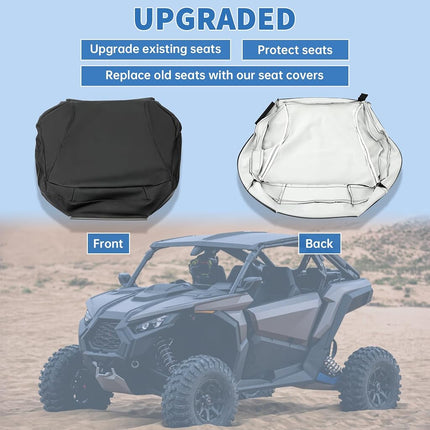 Housse de siège inférieure en cuir ECOTRIC compatible avec Can Am Maverick Commander 2011-2018