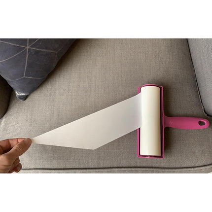 Metkix Extra Large Lint Roller 6.3" (16cm) with Refill | Protective Cover | Giant Lint Roller for Pet Hair Furniture Bed Couch Total 120 Sheets