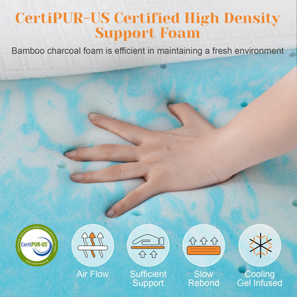 Extra Firm Mattress Topper King Size, 4 Inch High-Density Firm Mattress Pad for Back Pain Relief, Bed Topper with Removable Cover, No Smell, No Slip, CertiPUR-US Certified, 80" x 76"