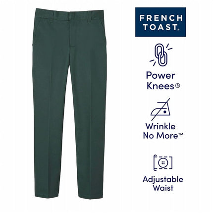 French Toast Boys' Adjustable Waist Relaxed Fit Pant (Standard & Husky), Hunter Greene, 14