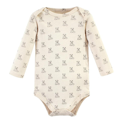 Lot de 5 grenouillères à manches longues en coton pour bébé unisexe Hudson Baby, motif oursons, 18-24 mois