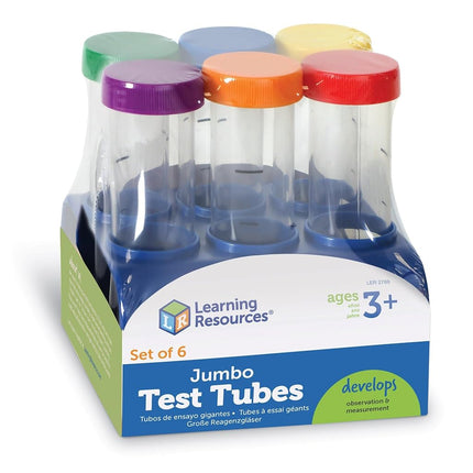 Learning Resources Primary Science Jumbo Test Tubes with Stand, Set of 6 Tubes, Science for Kids, Chemistry Set for Kids, Ages 3+