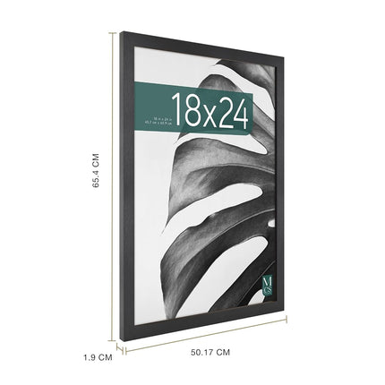 MCS Studio Gallery 46x61 cm (18x24 in) Poster Frame Black Woodgrain, Vertical & Horizontal Wall Hanging Large Picture Frame for Photos, Posters & Art Prints (1-Pack)