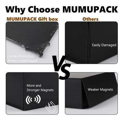 MUMUPACK Black Gift Box,19x16x6 Extra Large Gift Boxes With Lids For Presents Includes Ribbon And Diy Printable Sticker Paper,Bridesmaid Proposal Box,Magnetic Gift Box For Birthday,Wedding,Graduation