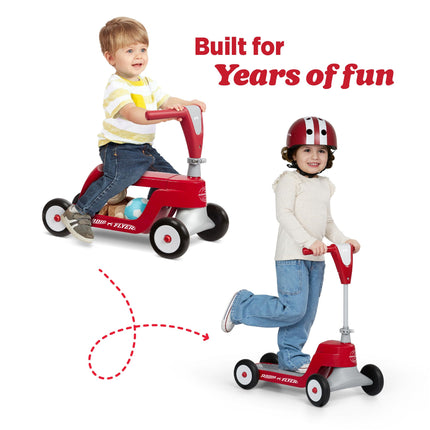 Radio Flyer Scoot 2 Scooter, Toddler Scooter or Ride On, For Ages 1-4, Red Ride On Toy