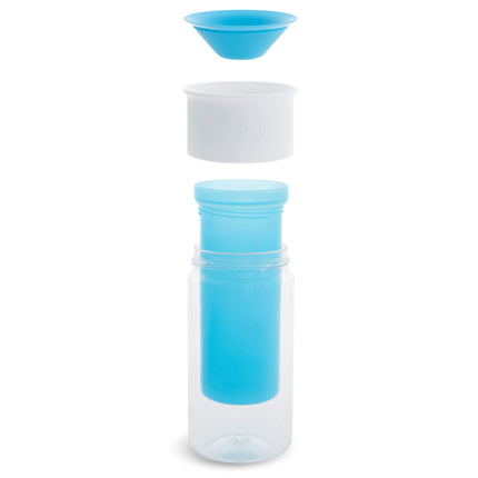 Vaso con aislamiento Miracle 360 de Munchkin, incluye pegatinas para personalizar el vaso, 255 ml, azul