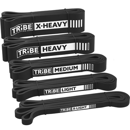 Bandes de Résistance Longues pour l'Entraînement Hommes et Femmes - Ensemble de 5 Bandes de Traction, Bandes d'Assistance pour Tractions - Bandes de Résistance d'Entraînement pour Hommes - Bandes d'Étirement pour Exercices Ensemble de Bandes de Résistance