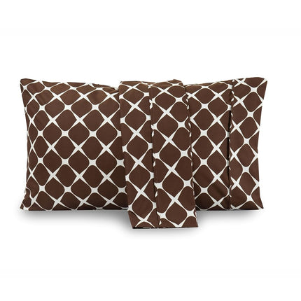 Elegant Comfort Luxury Ultra-Soft 2-Piece Pillowcase Set - 1500 Premium Hotel Quality Microfiber Double Brushed - Wrinkle Resistant, King Size, Bloomingdale Chocolate Brown