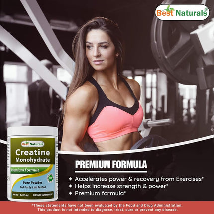 Best Naturals Creatine Monohydrate 1 Lb Pure Powder (1 LB (Pack of 3))