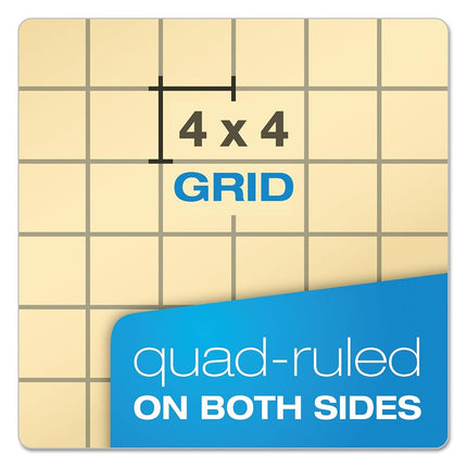Ampad Computation Book, 4x4 Quad Ruled, 76 Sheets, Ivory, 11-3/4" x 9-1/4", 1 per Pack (22-157)