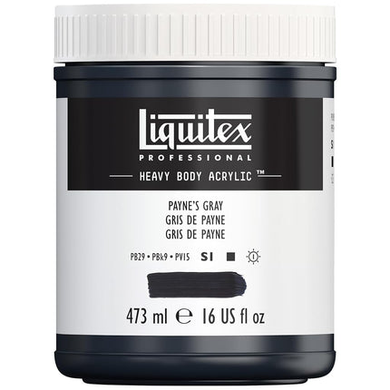 Liquitex Professional Heavy Body Acrylic Paint, 16-oz (473ml) Pot, Payne's Gray