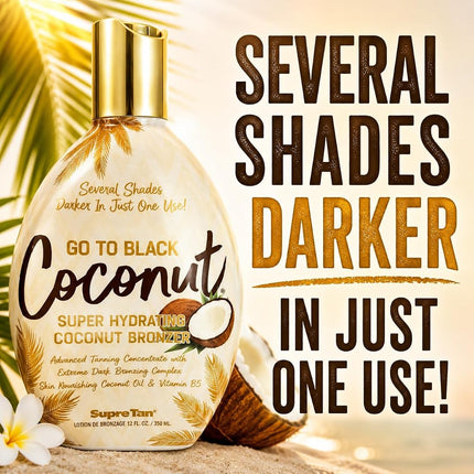 Supre Tan Go To Black Coconut Bronzer Tanning Lotion 12 fl oz