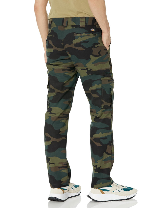 Dickies Men's Slim Fit Cargo Pants, Hunter Green Camo, 30W x 32L
