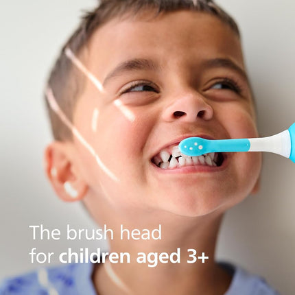 Philips Sonicare for Kids 3+ Genuine Replacement Toothbrush Heads, 2 Brush Heads, Turquoise and White, Compact, HX6032/94