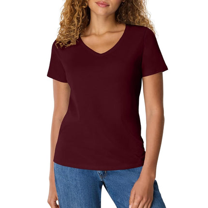 Hanes Women's Perfect-t V-Neck T-Shirt, Cotton Sho