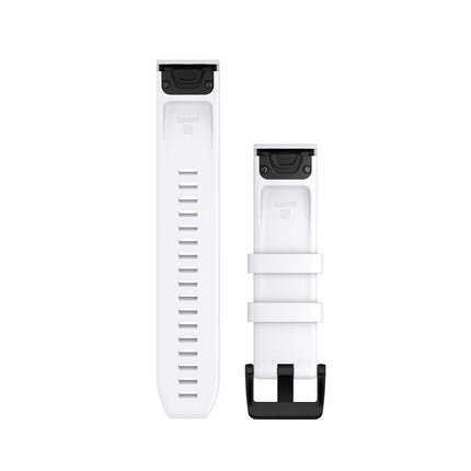 Garmin QuickFit 22 Watch Strap, White with Black Stainless Steel Parts