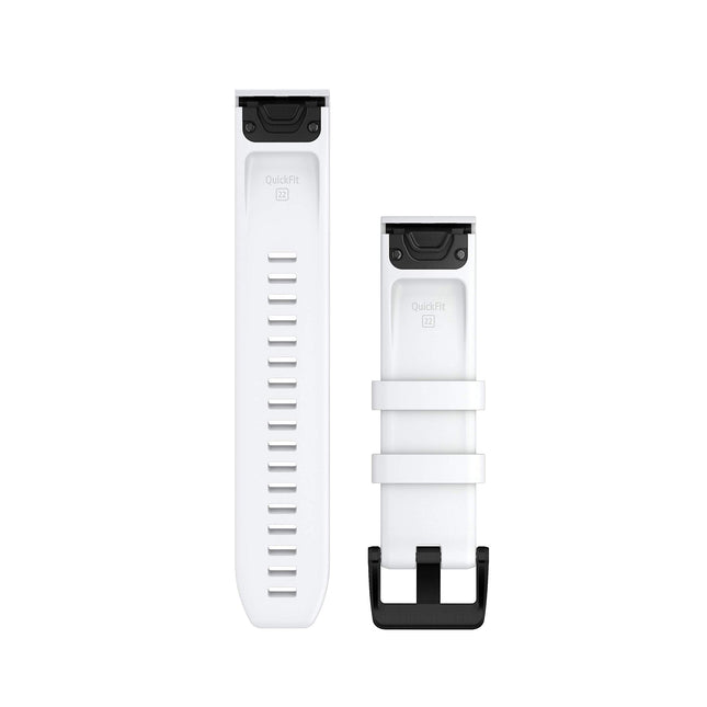 Garmin QuickFit 22 Watch Strap, White with Black Stainless Steel Parts