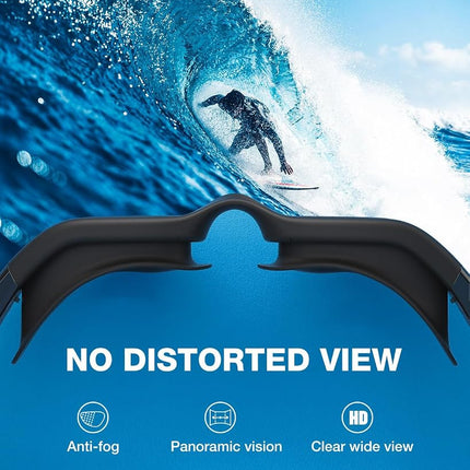 ZIONOR Lunettes de natation G1, Lunettes de Natation Polarisées Grand Angle avec Protection UV Étanches Anti-buée Verres Miroir/Fumée Sangle Réglable Confort pour Adultes Hommes Femmes Juniors - Nage en Eau Libre/Intérieur