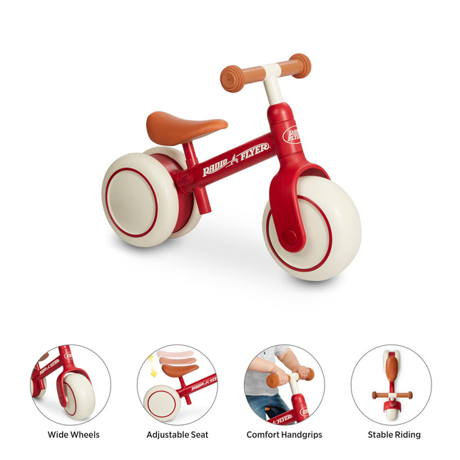 Radio Flyer Early Balance Bike, Red Toddler Balance Bike for Ages 1-3 Years