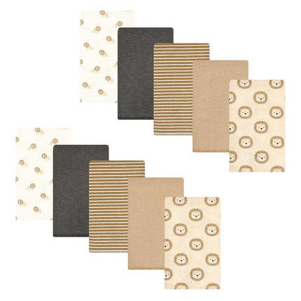 Hudson Baby Lot de 10 bavoirs rotatifs en flanelle de coton pour bébé, motif lion courageux, taille unique