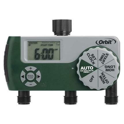 ORBIT 3-Outlet Hose Watering Timer, Green