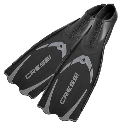 Cressi Adult Pluma Fins - Fluid Flutter Swimming Fins - Polypropylene Flippers - Snorkelling & Freediving Use - Dark - 10-11