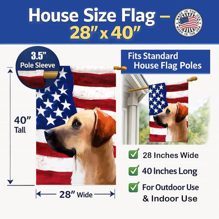 Caroline's Treasures CK6436CHF Black Mouth Cur Dog American Flag Flag Canvas House Size, Large, multicolor