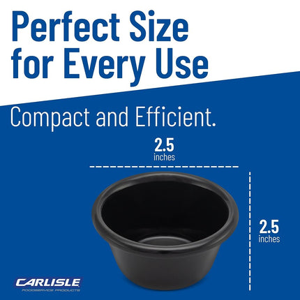 Carlisle FoodService Products Smooth Ramekin Sauce Cup for Restaurants, Cafeterias, And Fast Food, Plastic, 2 Ounces, Chocolate, (Pack of 72)