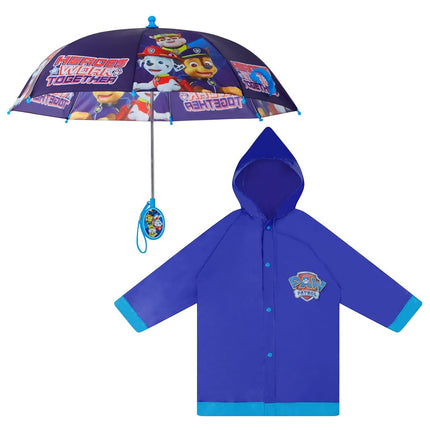 Set de Impermeable y Paraguas de Nickelodeon de La Patrulla Canina para Niño, Morado, Talla 6-7