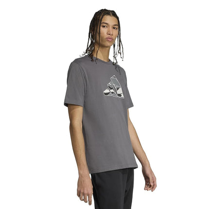adidas Men's Camouflage Graphic T-Shirt, Grey/Logo, Large Tall