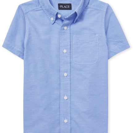 The Children's Place Boys' Short Sleeve Oxford Shi