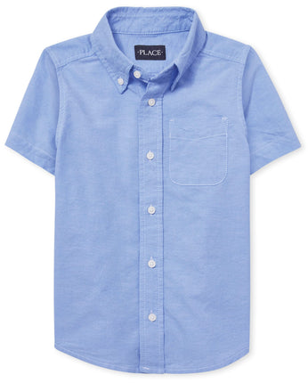 The Children's Place Boys' Short Sleeve Oxford Shi