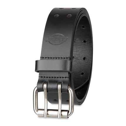 Dickies Men's Leather Double Prong Belt, Black, Size: 30